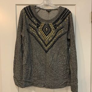 NWT Express Grey Sweatshirt w/ Studded Detail